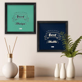 World's Best Bhaiya & Bhabhi Poster Frame with Brother and Sister in law embroidery Rakhi
